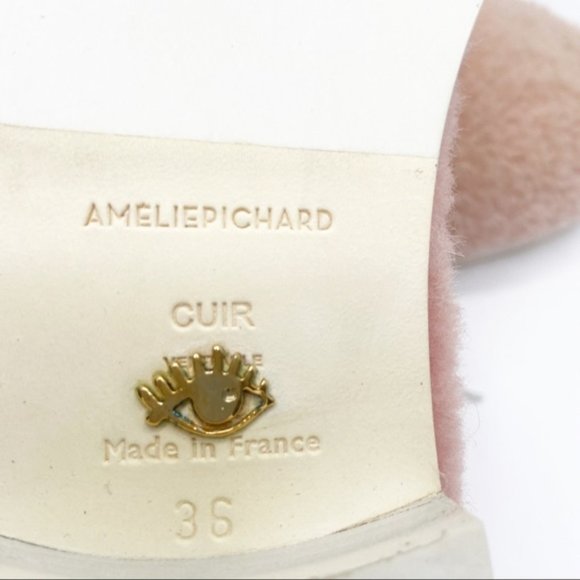 Amelie Pichard pink fluffy Oxfords made in France - Picture 3 of 7